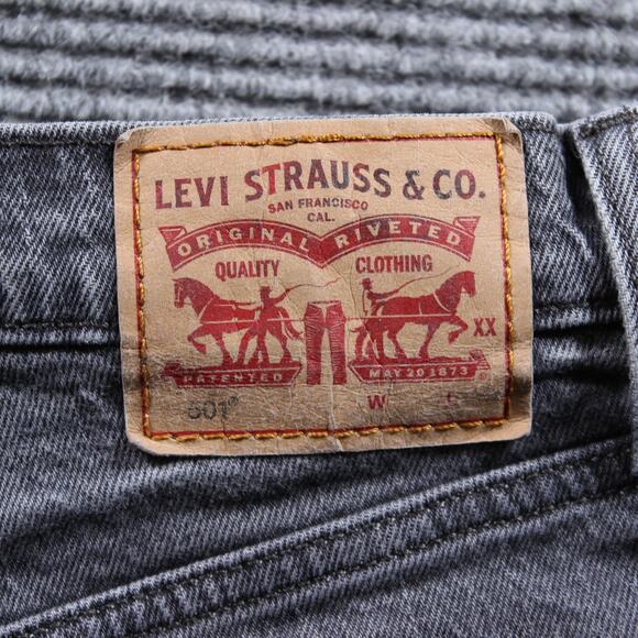 Levi's 501 Jeans Women's 25x28 Gray Skinny Raw Hem - Picture 7 of 9
